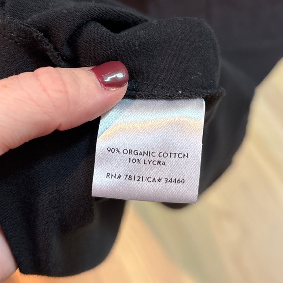 Eileen Fisher Womens Black Organic Cotton Stretch Jersey Surplice Dress Sz Large - Picture 6 of 10